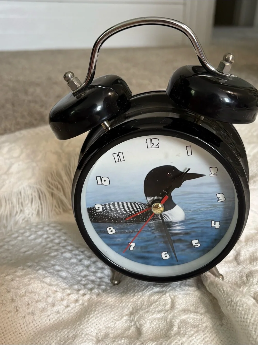 Vintage Black Loon Themed Alarm Clock - Decorative Home Decor